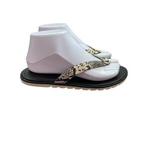 Sorel Ella li Sandal Black Snake Print  Flip Flop Women’s Size 6.5